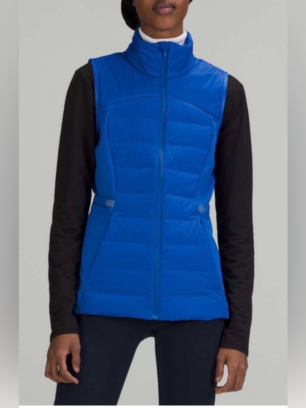 Lululemon Down For It All Vest Goose Down Prima Loft Blazer Blue Tone size 8